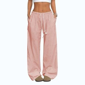 5407. Women's Pink Wide-Leg Pants